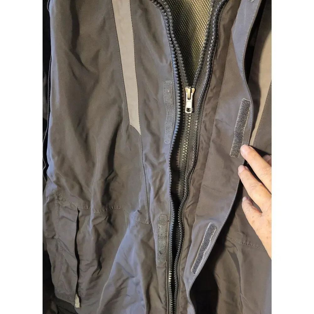 The North Face Mens M Hyvent Ski Shell Jacket Full Zip Liner Black Gray Hooded